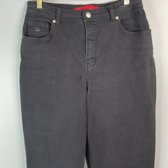 VINTAGE Super High Waisted Black Jeans Mom Black Denim Gloria Vanderbilt 31 - Picture 3 of 14